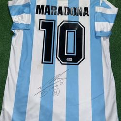 Signed Diego Armando Maradona Authentic Argentina Jersey – Beckett COA