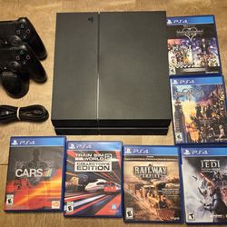 PS4 Slim w/ 2 Controllers & 6 games