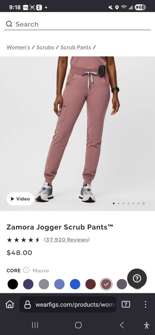 FIGS Zamora Jogger Scrub Pants- MAUVE- Small