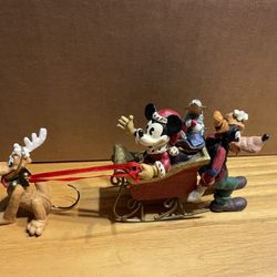 Vintage  Christmas Disney Midwest Of Cannon Falls Mickey And Friends Figurine Set