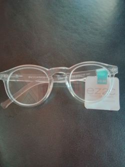 BRAND NEW "FOSTER GRANT" EZ2C CRYSTAL CLEAR FULL-RIM ROUND READING GLASSES