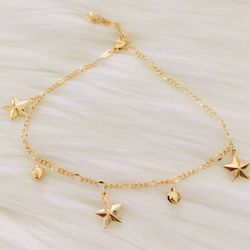 Anklets star gold plated