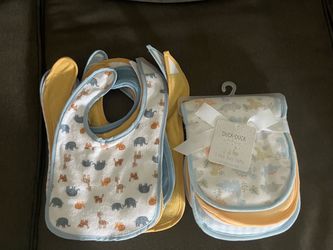 Baby Bibs and Duck Duck Goose Burp Cloths Set