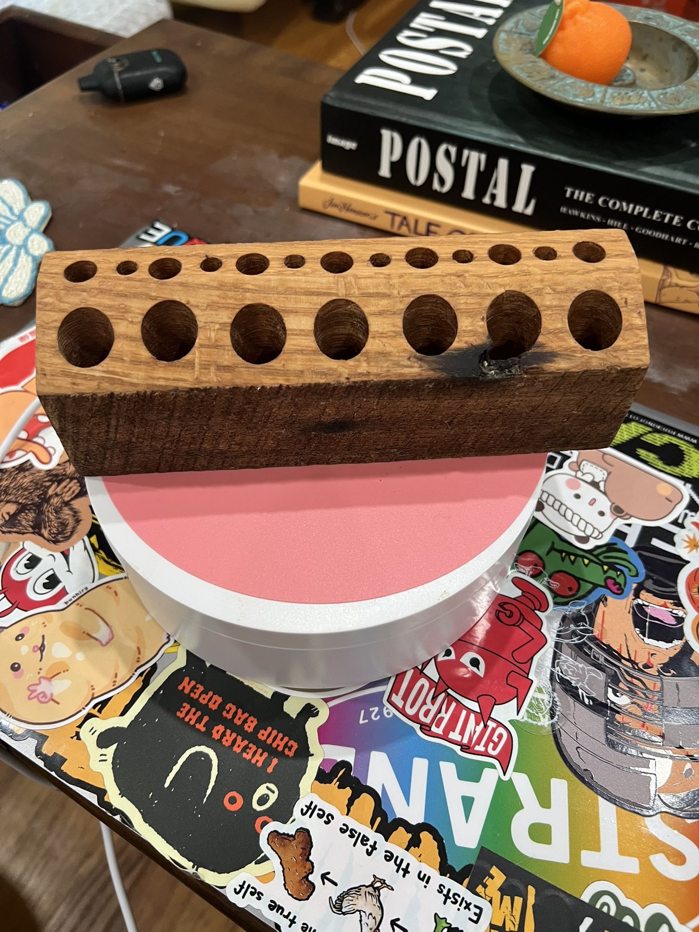 Handcarved Makeup/Art Brush Holder