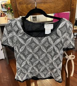 Papell Boutique Evening Black and White PM