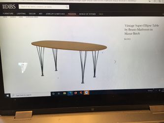REDUCED!! Vintage Super Ellipse Danish Modern ORIGINAL MCM In Masur Birch By Bruno Mathsson