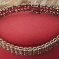 Vintage DBJ Diamond Triple Strand Tennis Bracelet, 925 Silver  18g, 