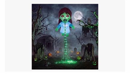 Giant Blue 8 FT Halloween Inflatables Floating Ghost