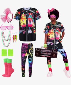 80s Costume Set with Accessories size Large