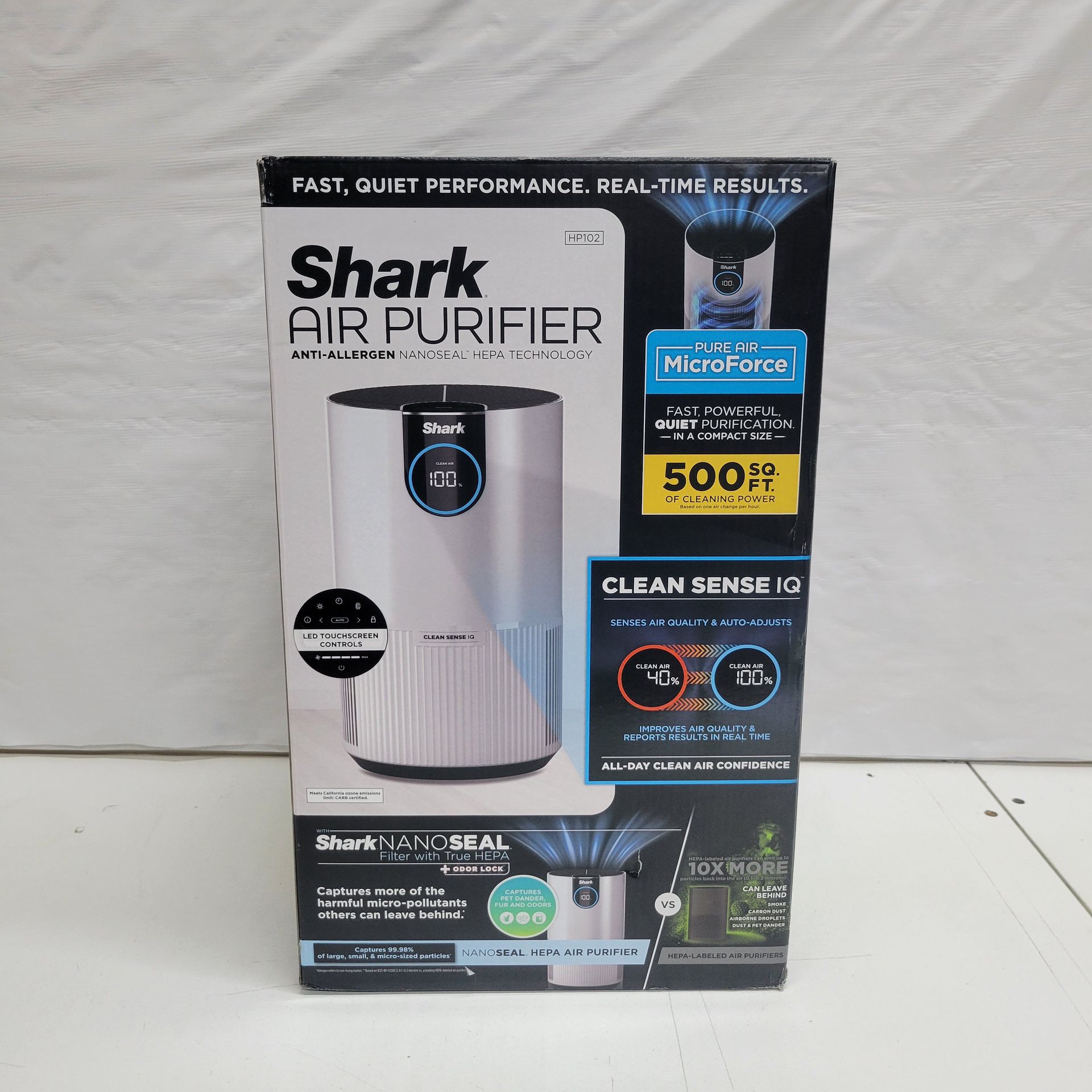 Shark 500 sq. ft. HEPA - True Console Air Purifier in Whites with Nanoseal