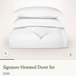 Boll and branch White Duvet Cover And Shams- Queen 