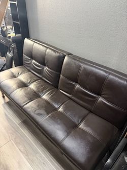 Leather Futon with charge port