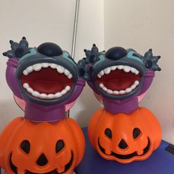 2024 Disney Parks 18" Stitch Light-Up Jack O’Lantern Pumpkin