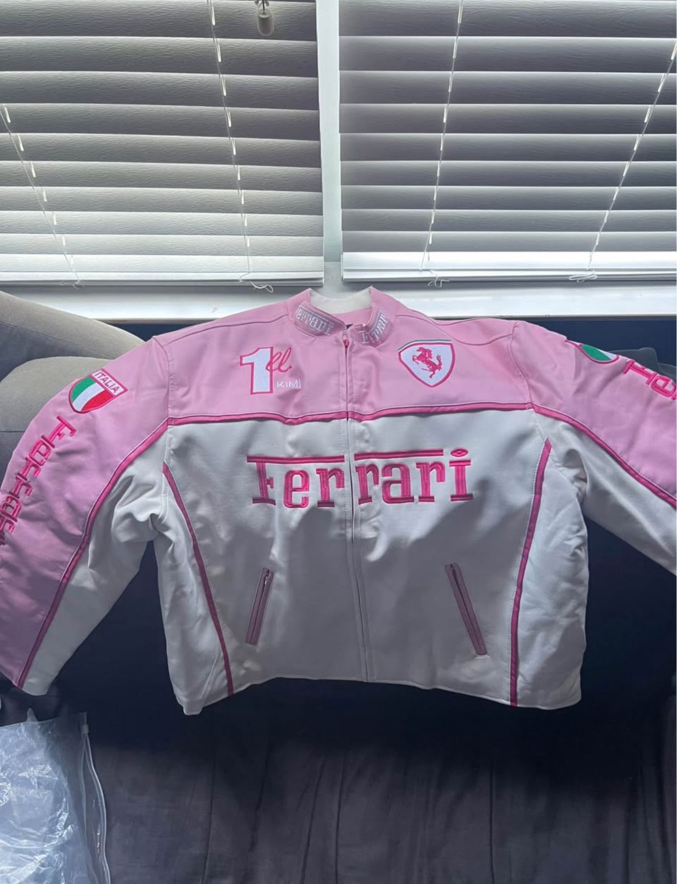 Ferrari Racing Leather Jacket, Handcrafted Vintage Moto Biker Jacket