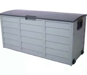 75 Gallon UV Resin Deck Box with Wheels, All-Weather Outdoor Storage Shed for Patio Cushions & Garden Tools