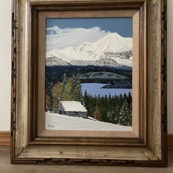 Paavo Carlson, Oil on Canvas “Trapper’s Cabin”