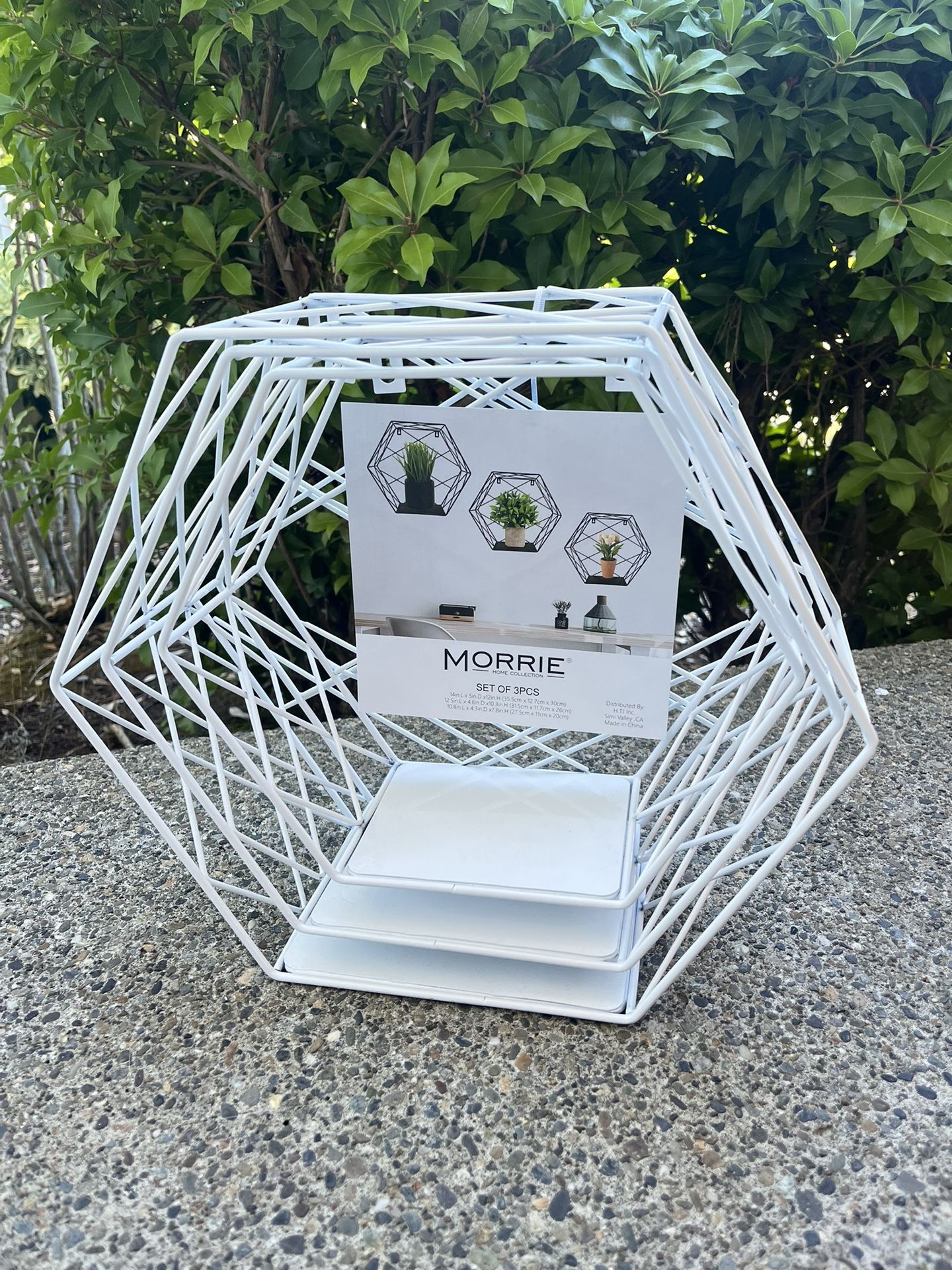 Morrie Geometric Wall Shelves – Set of 3 (White)