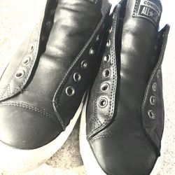 Black Leather Converse All Star
