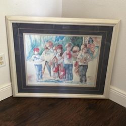 Little League Tryouts Wall Decorate Picture Frame Signed By Annette Nuchols
