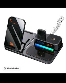 Multi-Function Wireless Charging Station with Clock