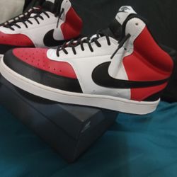 Nike Court Vision Mid Mens ..      CORLOR-Red,White,Black  SIZE-8 