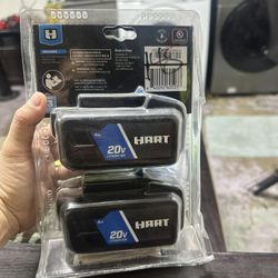 HART 20V 4.0Ah Rechargeable Battery 2-Pack NEW- SEALEDHART 20V 4.0Ah Rechargeable Battery 2-Pack NEW- SEALED 