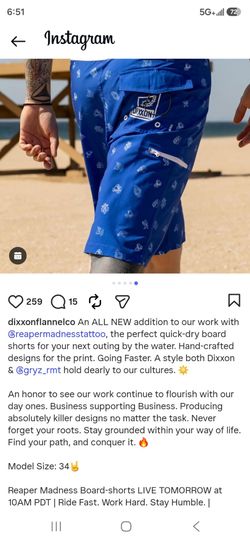 Dixon Reaper madness Board shorts