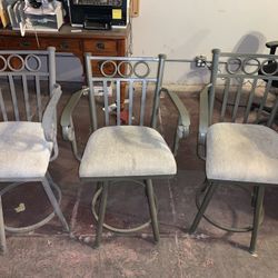 Bar Stools Swivel (3) Metal Frame