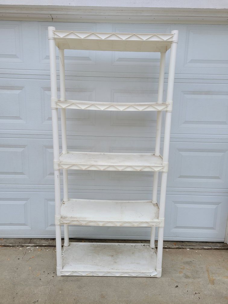 5-shelf plastic unit. Size74×34×14 1/4