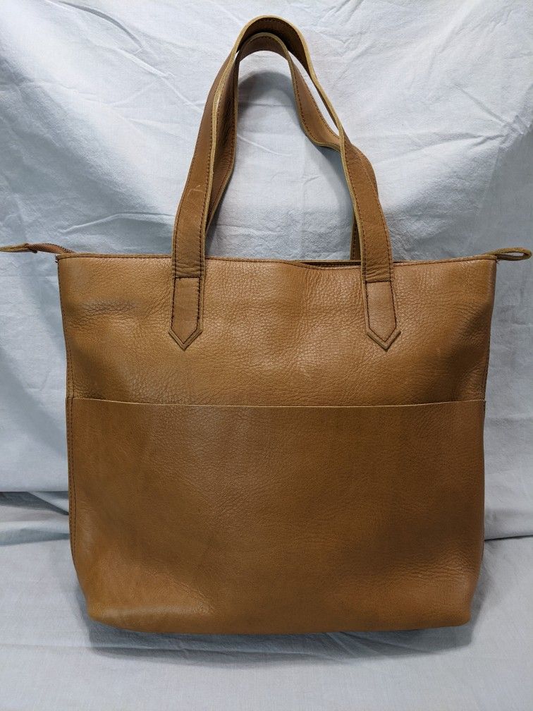 Lifetime Leather Full-Grain Tote / Shoulder Bag - Cognac