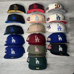 DS New Era Los Angeles Dodgers Fitted Hats For Sale 7 3/8 - 7 1/2 Different Prices