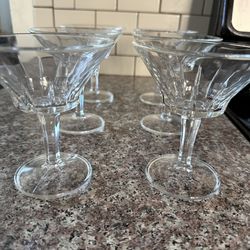 Vintage 6 Pieces Italian Fidenza Vetraria Sorrento Crystal Martini Champagne Glasses