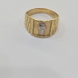 Gold San Judas Ring Size 10