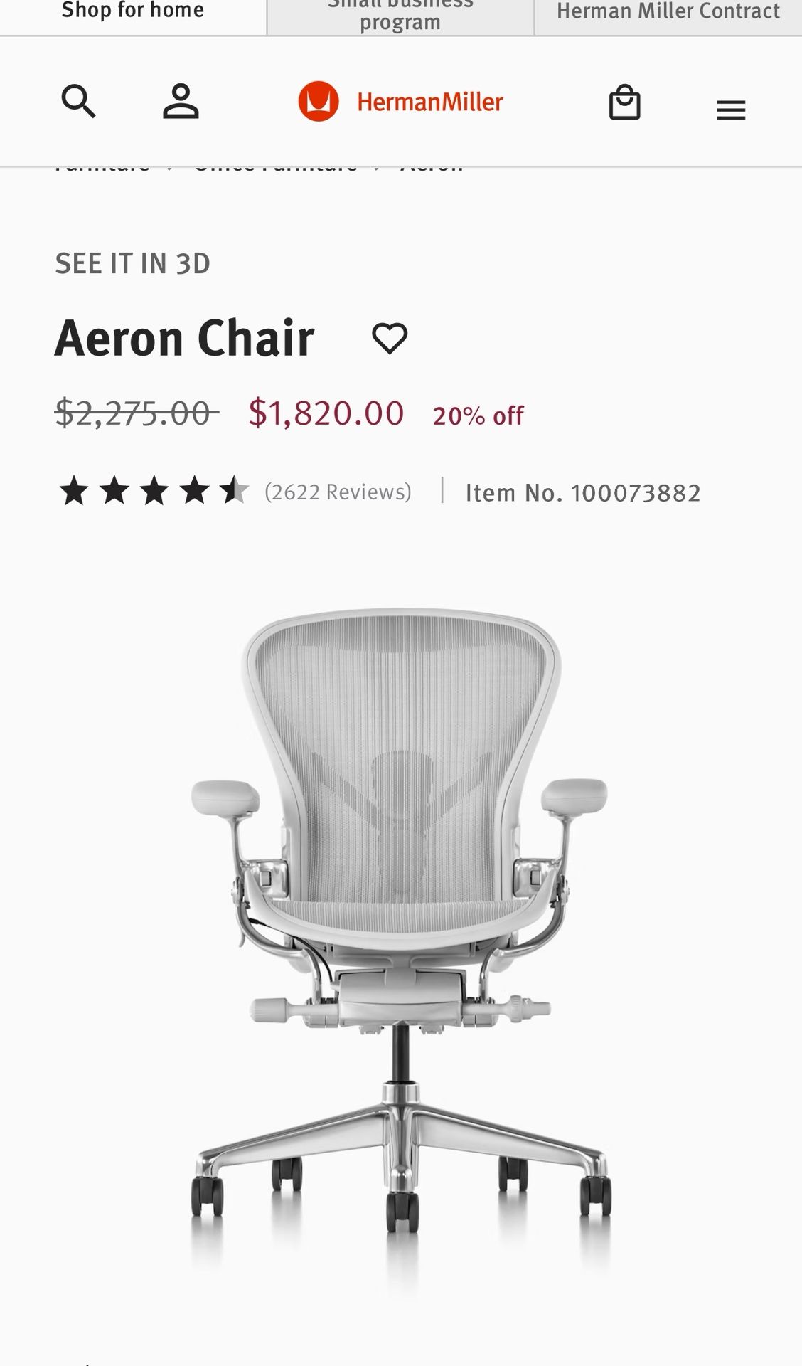 Herman Miller Aeron’s B Remastered Mineral Office Chairs Like New