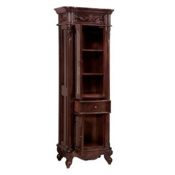 Antique Cherry Wood Freestanding Linen Cabinet Avanity Provence 19.2-in x 72-in x 24-in