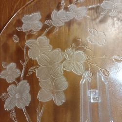 Glass Flower Plate 