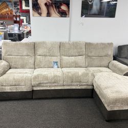 Reclining Sectional Sofa For Sale (beige Fabric) 40% Off