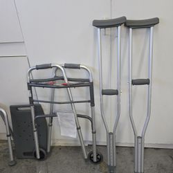 Shower Seat Walker And Crutches 