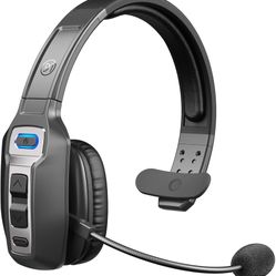 Trucker Bluetooth Headset with AI Noise Cancellation Microphone, Trucker Headset with 65Hrs Talk Time & Mute Button, Multipoint Connection, Bluetooth 