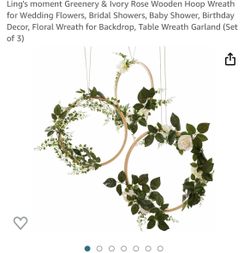 Floral Hoop Wreath (1 Set Of 3)