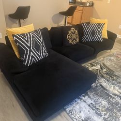 Black Suede Sofa
