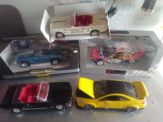 5 diecast 1:18 collectible muscle cars