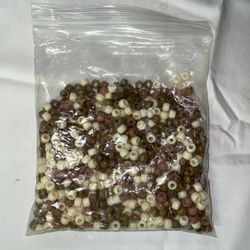 Crafting Beads (Neutrals and Purple Hearts) & Crafting Pillow