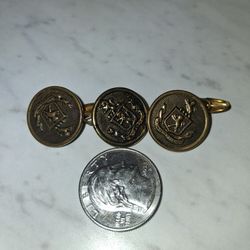 Vintage “Spectemur Agendo” Brass Buttons (Set of 3)