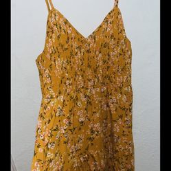 Long Mustard Yellow Beach Dress 2X