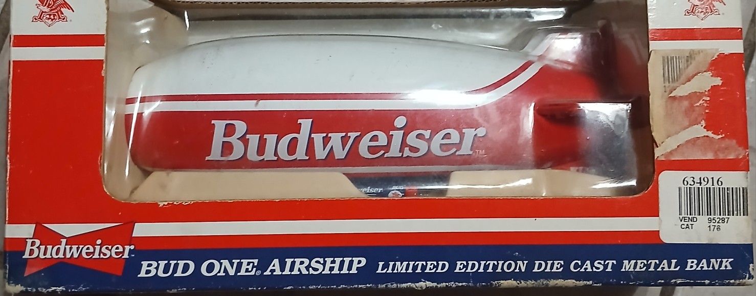 1996 Collectible BUD ONE AIRSHIP METAL BANK