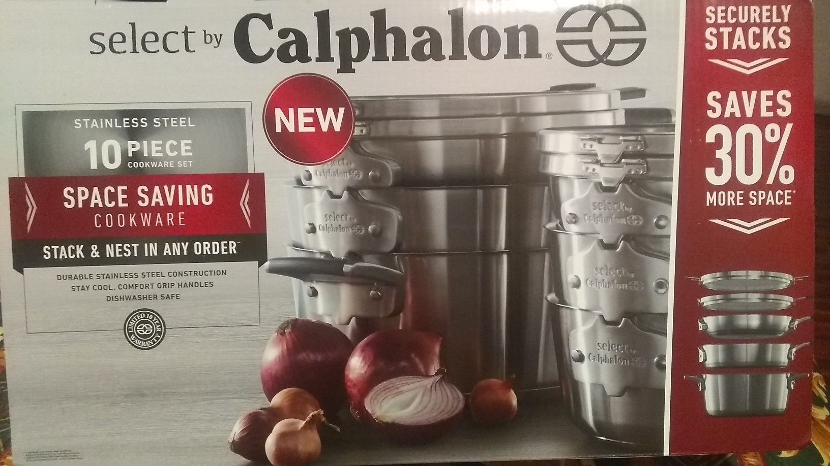 CALPHALON 10 PIECE STAINLESS STEEL SET