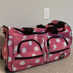 luggage, travel bag, suitcase, duffel bag, with retractable handle and hard base, multiple pockets