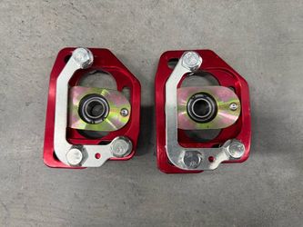 90-93 Ford Mustang Adjustable Camber Caster Plates; Red
