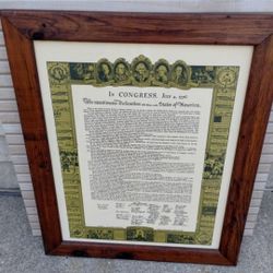 THE UNANIMOUS DECLARATION STATES OF AMERICA - IN CONGRESS - PRINT 22"×20"